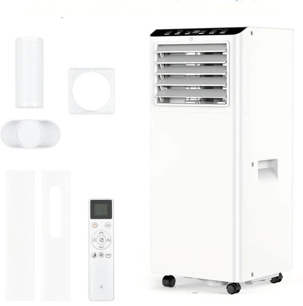 Portable Air Conditioner 9000 BTU, 4-in-1 Mobile Air Conditioning Unit with Dehumidifier, Fan & Sleep Mode, 24Hr Timer, Remote Control
