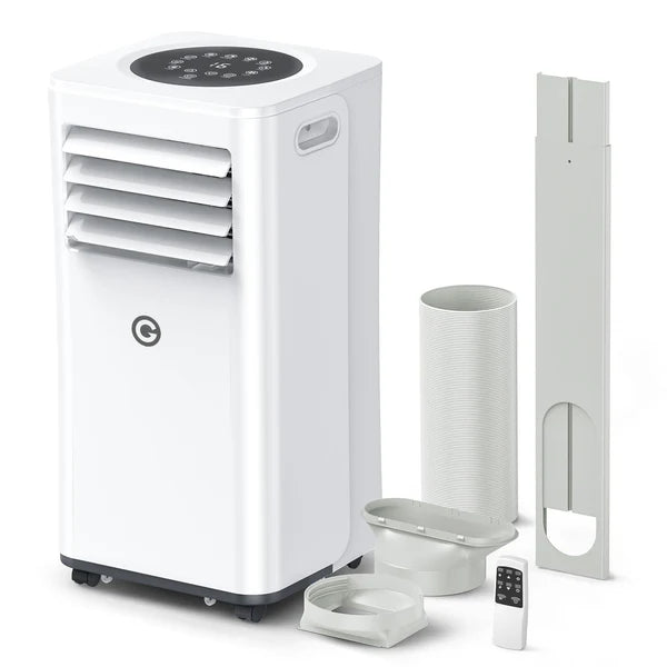 Air Conditioning Unit Portable Air Conditioner 9000 BTU 4-in-1 Dehumidifier, Cooling Fan with 2 Speeds, Digital Display & Remote Control