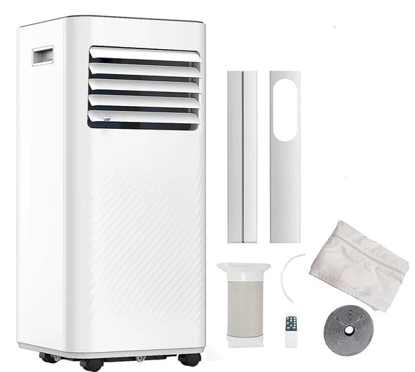 AuraHome Portable Air Conditioner 9000 BTU 4-in-1 Air Conditioner, Dehumidifier, Cooling Fan with 2 Fan Speeds, Digital Display & Remote Control