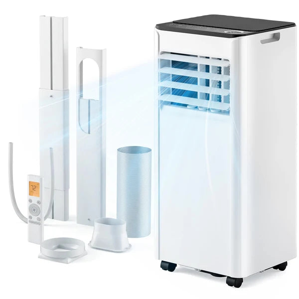 Air Conditioning Unit - Portable Air Conditioner 9000 BTU, 4-in-1 Energy Efficient Cooling & Dehumidifier, Quiet Operation, Digital Display